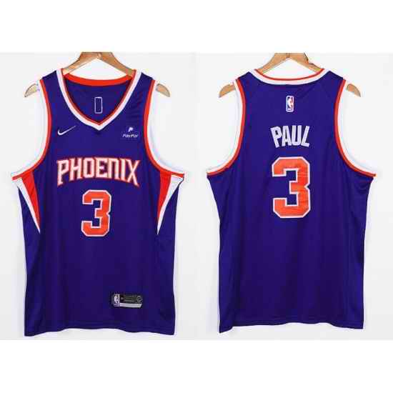Men Phoenix Suns Chris Paul #3 Orange 2021 2022 Purple Edition Nike Stitched Jersey->philadelphia 76ers->NBA Jersey