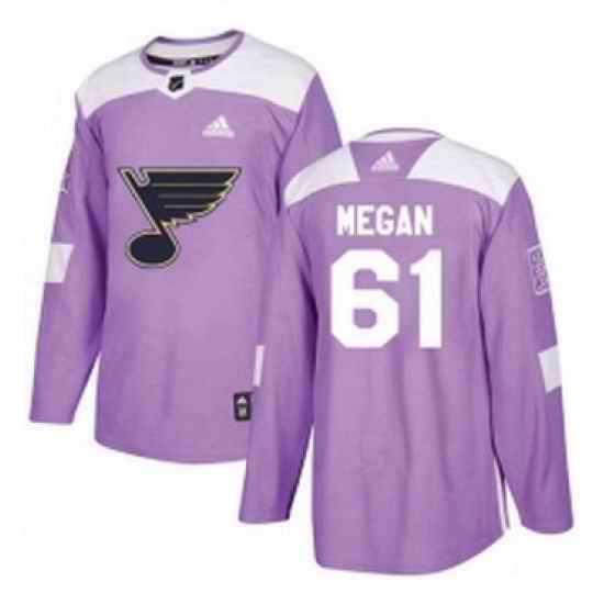 Mens Adidas St Louis Blues #61 Wade Megan Authentic Purple Fights Cancer Practice NHL Jersey->st.louis blues->NHL Jersey