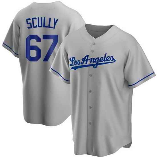 Men Los Angeles Dodgers #67 Vin Scully Grey Cool Base Stitched Baseball Jersey->san diego padres->MLB Jersey