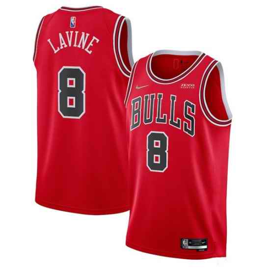 Men Chicago Bulls #8 Zach LaVine 75th Anniversary Red Swingman Stitched Basketball Jersey->chicago bulls->NBA Jersey