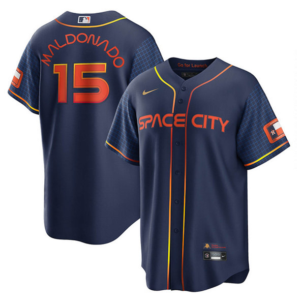 Men's Houston Astros #15 Martin Maldonado 2022 Navy City Connect Cool Base Stitched Jersey->houston astros->MLB Jersey