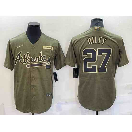 Men Atlanta Braves #27 Austin Riley Camo Salute To Service Cool Base Stitched Jersey->atlanta braves->MLB Jersey