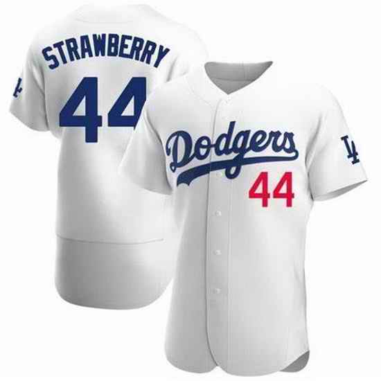 Men Nike Los Angeles Dodgers Darryl Strawberry #44 White Flex Base Stitched MLB Jersey->los angeles dodgers->MLB Jersey