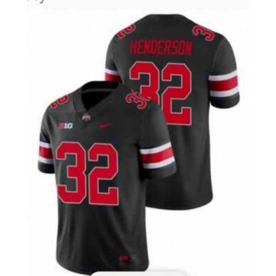 Men ohio state buckeye #32 TreVeyon henderson NCAA jersey Black->->