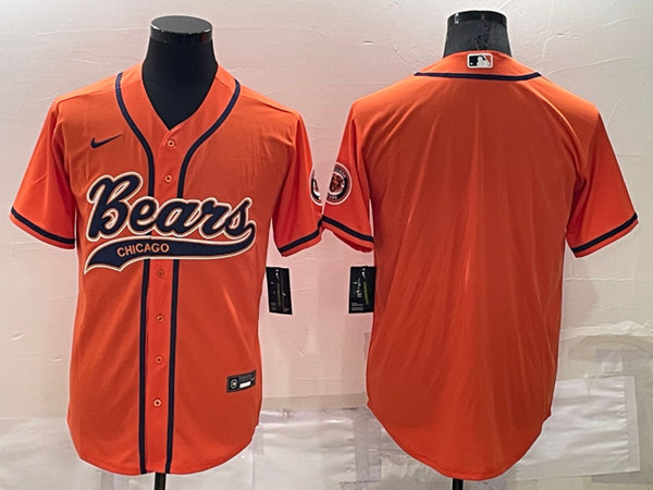 Men's Chicago Bears Blank Orange Stitched Jersey->cleveland browns->NFL Jersey