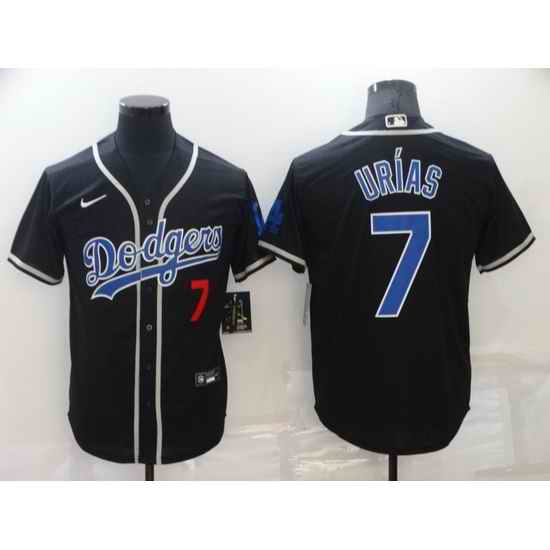 Men Los Angeles Dodgers #7 Julio Urias Black Cool Base Stitched Baseball jersey->los angeles dodgers->MLB Jersey