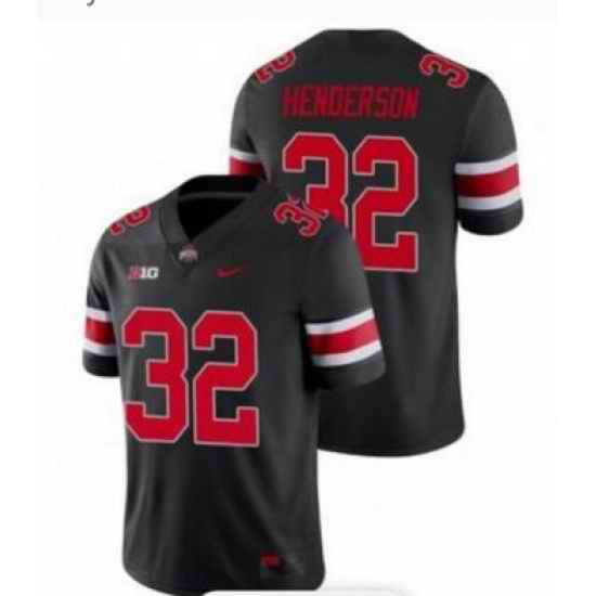 Youth ohio state buckeye #32 TreVeyon henderson NCAA jersey Black->->