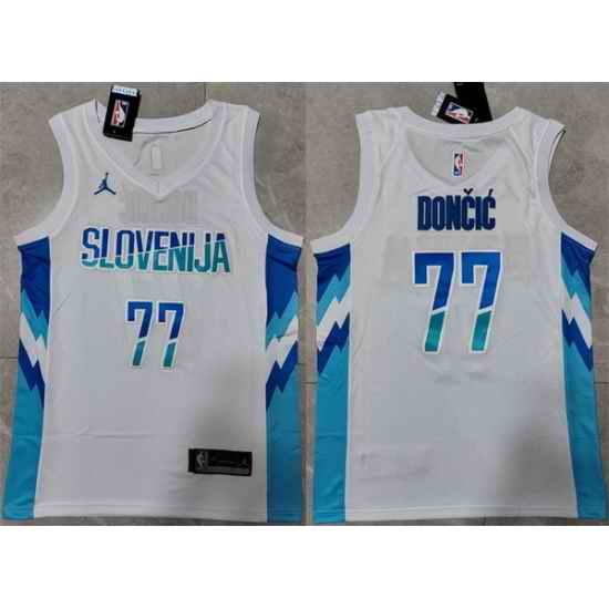 Men Dallas Mavericks #77 Luka Doncic White Stitched Jersey->denver nuggets->NBA Jersey