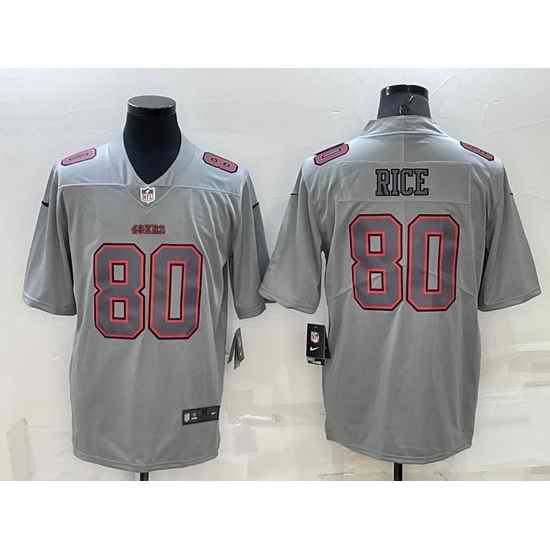 Men San Francisco 49ers #80 Jerry Rice Grey Atmosphere Fashion Stitched Jersey->san francisco 49ers->NFL Jersey
