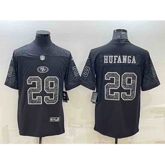 Men San Francisco 49ers #29 Talanoa Hufanga Black Reflective Limited Stitched Football Jersey->san francisco 49ers->NFL Jersey