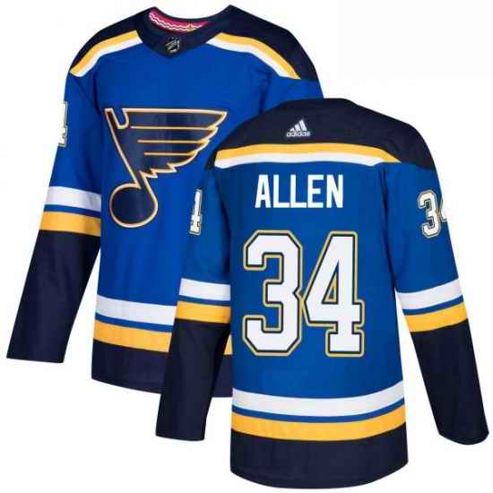 Mens Adidas St Louis Blues #34 Jake Allen Premier Royal Blue Home NHL Jersey->st.louis blues->NHL Jersey