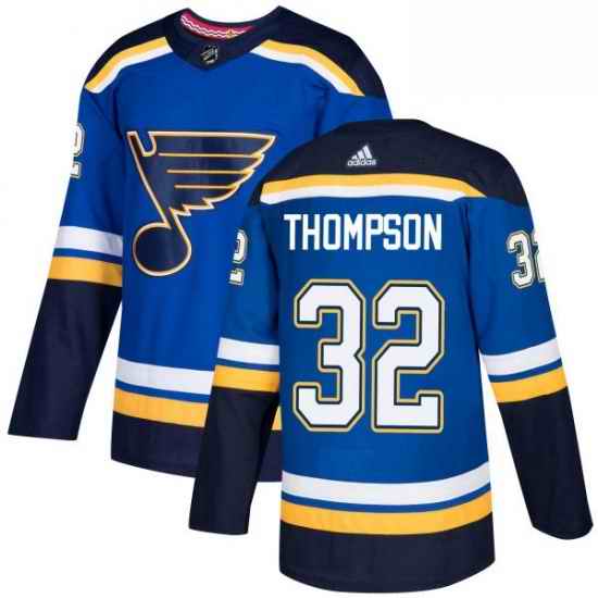 Mens Adidas St Louis Blues #32 Tage Thompson Premier Royal Blue Home NHL Jersey->st.louis blues->NHL Jersey