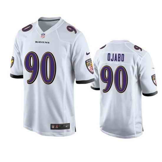 Men Baltimore Ravens #90 David Ojabo White Stitched Game Jersey->buffalo bills->NFL Jersey