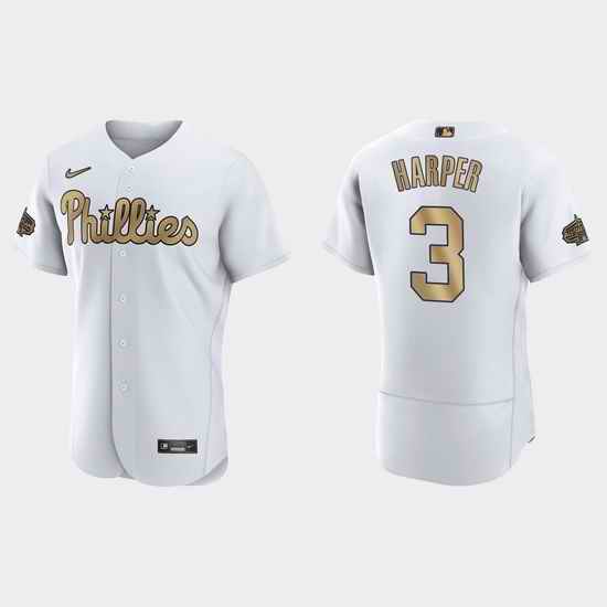 Men Bryce Harper Philadelphia Phillies 2022 Mlb All Star Game Authentic White Jersey->2022 all star->MLB Jersey