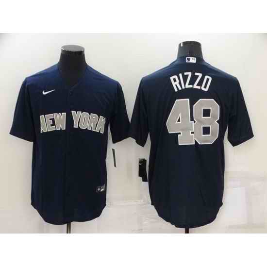 Men New York Yankees #48 Anthony Rizzo Navy Cool Base Stitched jersey->new york yankees->MLB Jersey
