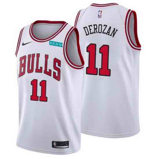 Men's Chicago Bulls #11 DeMar DeRozan White Swingman Stitched Basketball Jersey->cleveland cavaliers->NBA Jersey