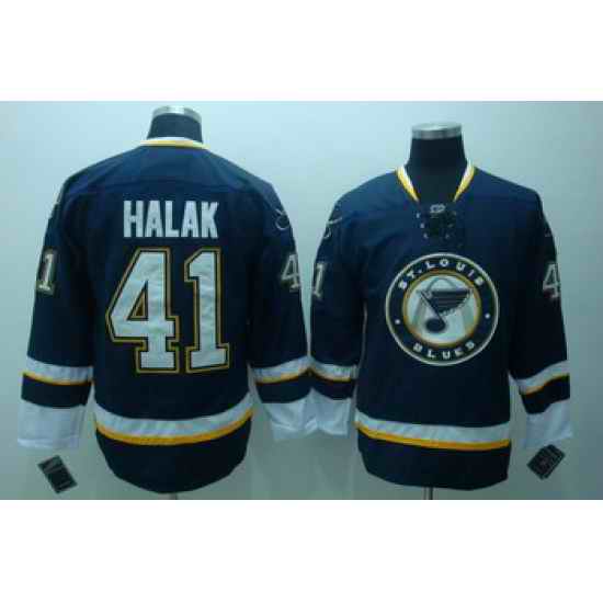 ST.LOUIS BLUES #41 Halak Dark Blue Jerseys->st.louis blues->NHL Jersey