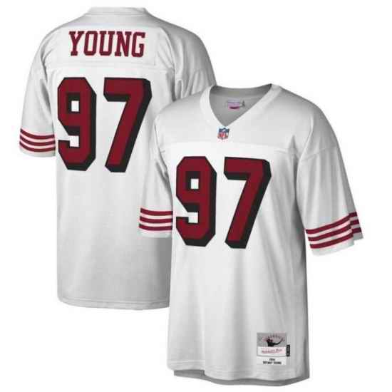Men's San Francisco 49ers #97 Steve Young White Stitched NFL Throwback Jersey->san francisco 49ers->NFL Jersey
