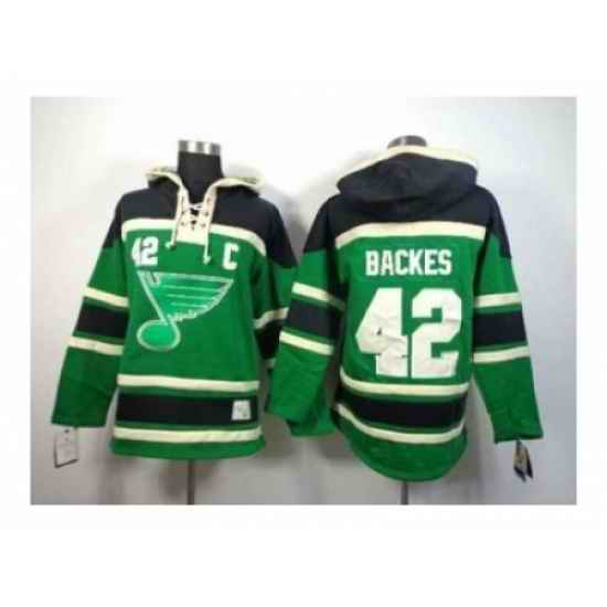 NHL Jerseys St. Louis blues #42 backes green[pullover hooded sweatshirt patch C]->st.louis blues->NHL Jersey