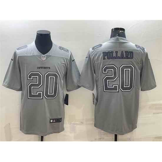 Men Dallas Cowboys #20 Tony Pollard Grey Atmosphere Fashion Stitched Jersey->dallas cowboys->NFL Jersey