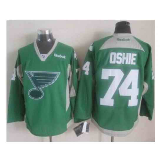 St.Louis Blues #74 T.J Oshie Green Practice Stitched NHL Jersey->st.louis blues->NHL Jersey