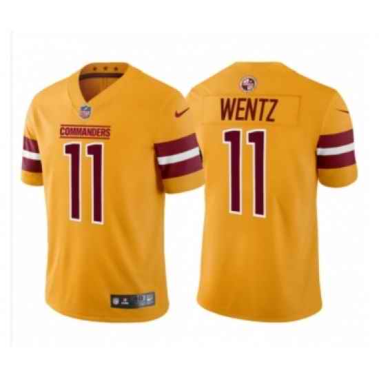 Men's Washington Commanders #11 Carson Wentz Gold Burgundy Stitched Jersey Trade->women nfl jersey->Women Jersey