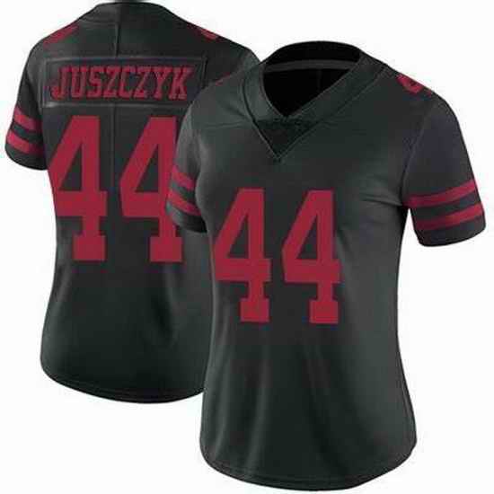 Women San Francisco 49ers Kyle Juszczyk #44 Black Stitched NFL Vapor Untouchable Limited Jersey->women nfl jersey->Women Jersey