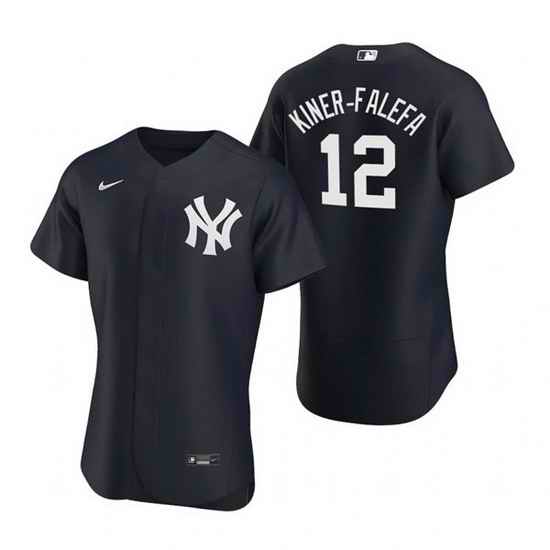 Men New York Yankees #12 Isiah Kiner Falefa Black Flex Base Stitched jersey->new york yankees->MLB Jersey