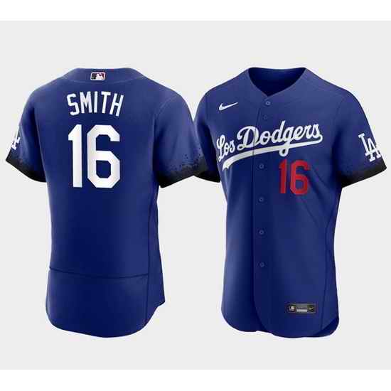 Men Los Angeles Dodgers #16 Will Smith 2021 Royal City Connect Flex Base Stitched Baseball Jersey->los angeles dodgers->MLB Jersey