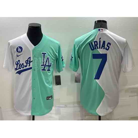 Men Los Angeles Dodgers #7 Julio Ur EDas 2022 All Star White Green Cool Base Stitched Jerseys->los angeles dodgers->MLB Jersey