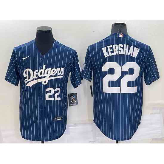 Men Los Angeles Dodgers #22 Clayton Kershaw Navy Cool Base Stitched Baseball Jersey->los angeles dodgers->MLB Jersey