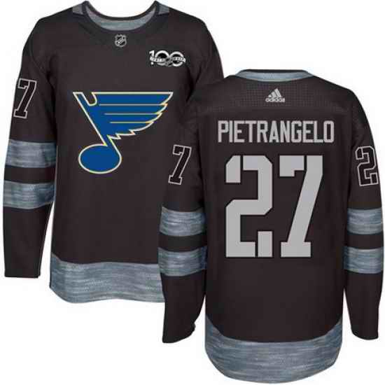 Blues #27 Alex Pietrangelo Black 1917 2017 100th Anniversary Stitched NHL Jersey->st.louis blues->NHL Jersey