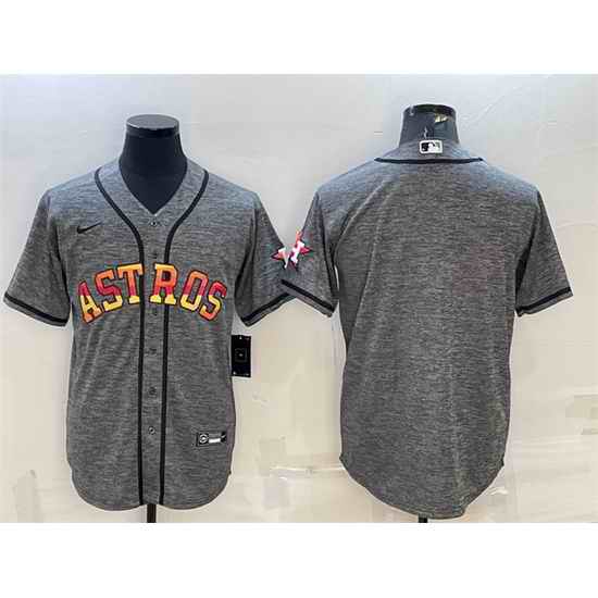 Men Houston Astros Blank Grey Cool Base Stitched Baseball Jersey->houston astros->MLB Jersey