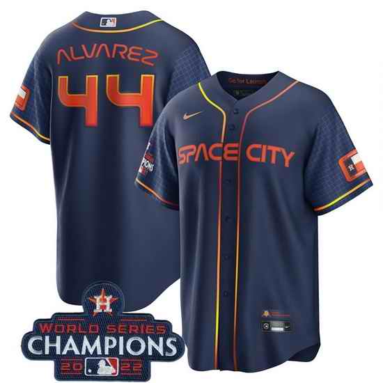 Men Houston Astros #44 Yordan Alvarez Navy 2022 World Series Champions City Connect Stitched Baseball Jersey->houston astros->MLB Jersey