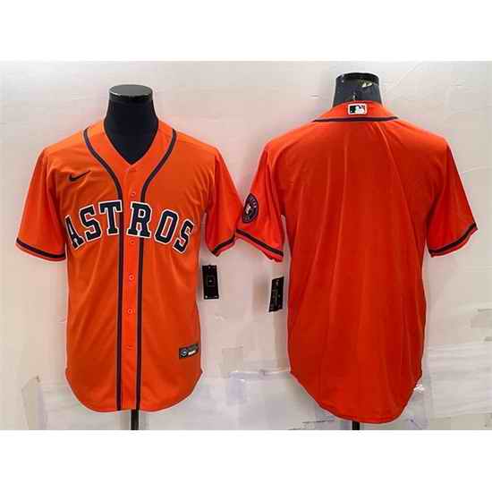 Men Houston Astros Blank Orange With Patch Cool Base Stitched Jersey->houston astros->MLB Jersey