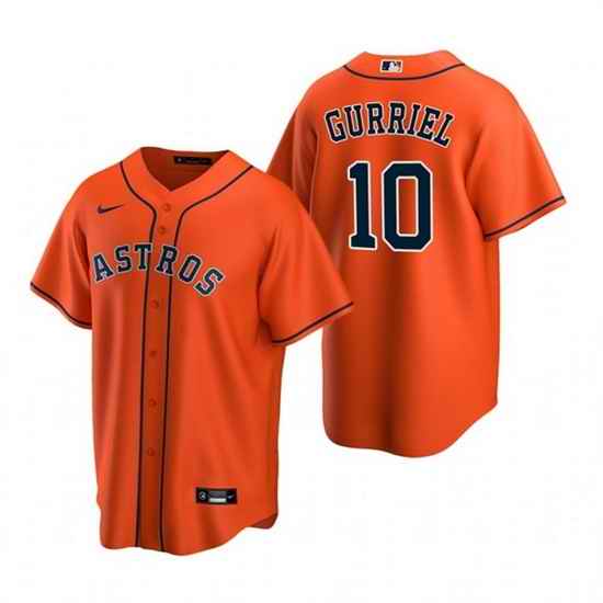 Men Houston Astros #10 Yuli Gurriel Orange Cool Base Stitched Jersey->houston astros->MLB Jersey