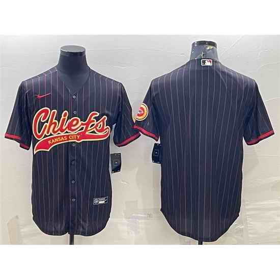 Men Kansas City Chiefs Blank Black With Patch Cool Base Stitched Baseball Jersey->kansas city chiefs->NFL Jersey