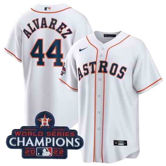 Men Houston Astros #44 Yordan Alvarez White 2022 World Series Champions Home Stitched Baseball Jersey->houston astros->MLB Jersey