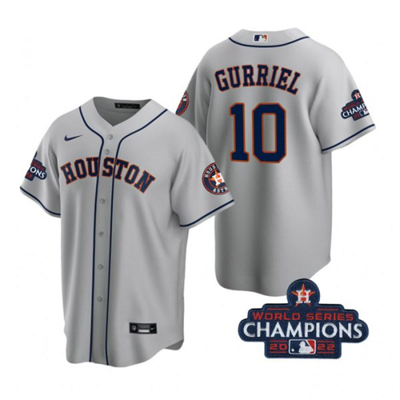 Astros #10 Yuli Gurriel Gray 2022 World Series Champions Cool Base Jersey->houston astros->MLB Jersey