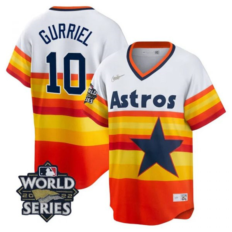Astros #10 Yuli Gurriel Multi Color Nike 2022 World Series Cool Base Jersey->houston astros->MLB Jersey