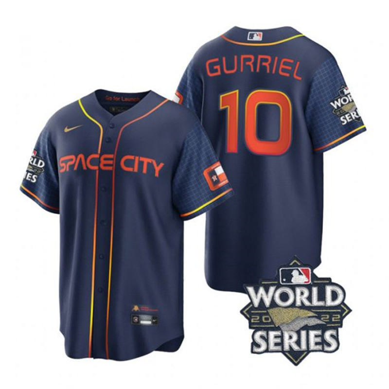 Astros #10 Yuli Gurriel Navy Nike 2022 World Series City Connect Cool Base Jersey->houston astros->MLB Jersey