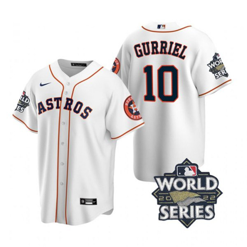 Astros #10 Yuli Gurriel White Nike 2022 World Series Cool Base Jersey->houston astros->MLB Jersey