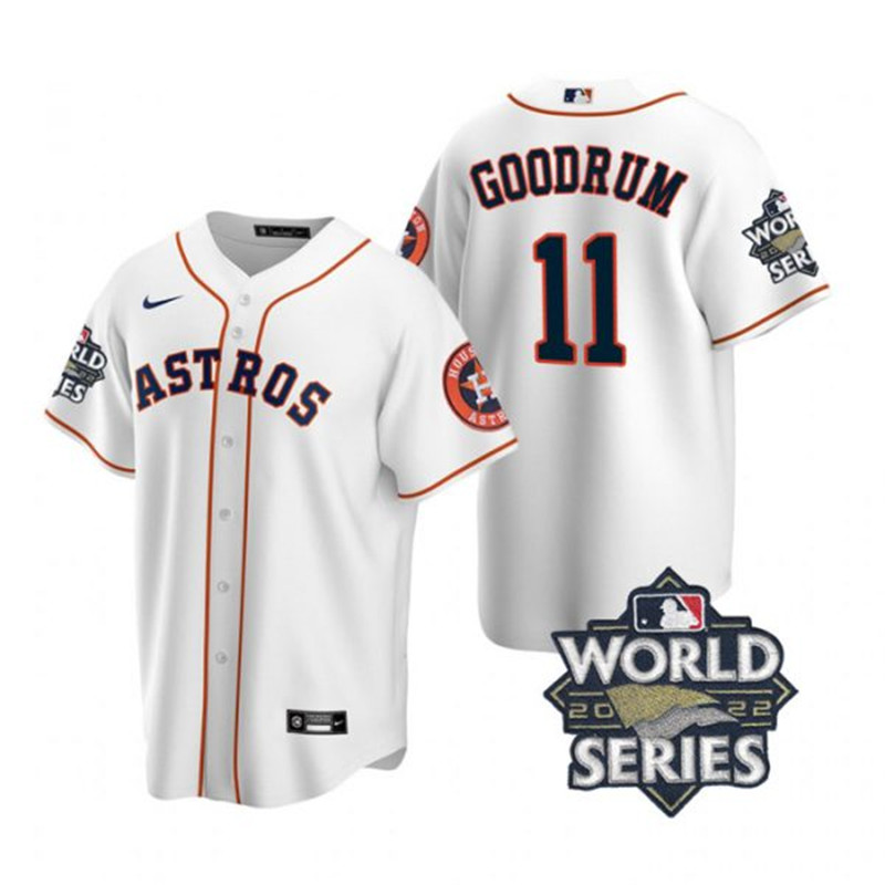 Astros #11 Niko Goodrum White Nike 2022 World Series Cool Base Jersey->houston astros->MLB Jersey