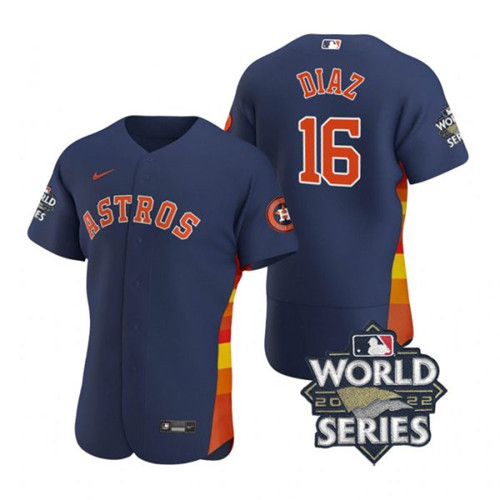 Astros #16 Aledmys Diaz Navy Nike 2022 World Series Flexbase Jersey->houston astros->MLB Jersey
