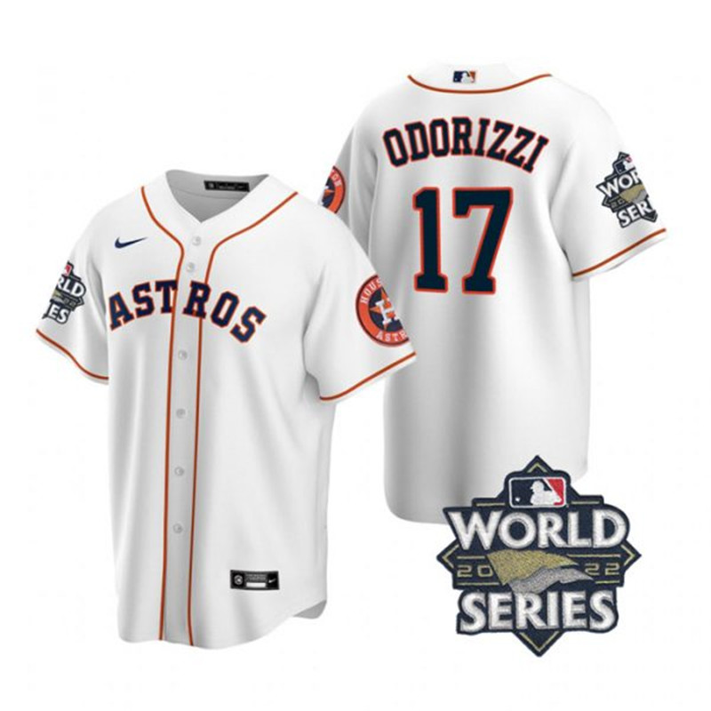 Astros #17 Jake Odorizzi White Nike 2022 World Series Cool Base Jersey->houston astros->MLB Jersey