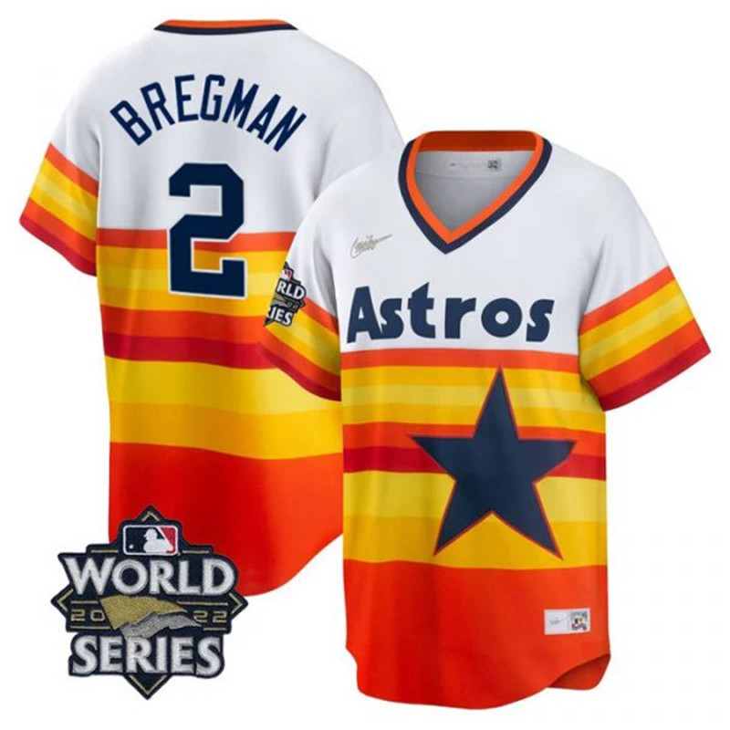 Astros #2 Alex Bregman Multi Color Nike 2022 World Series Cool Base Jersey->houston astros->MLB Jersey