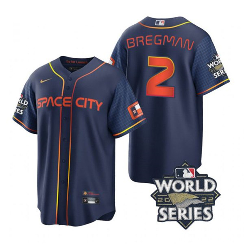Astros #2 Alex Bregman Navy Nike 2022 World Series City Connect Cool Base Jersey->houston astros->MLB Jersey
