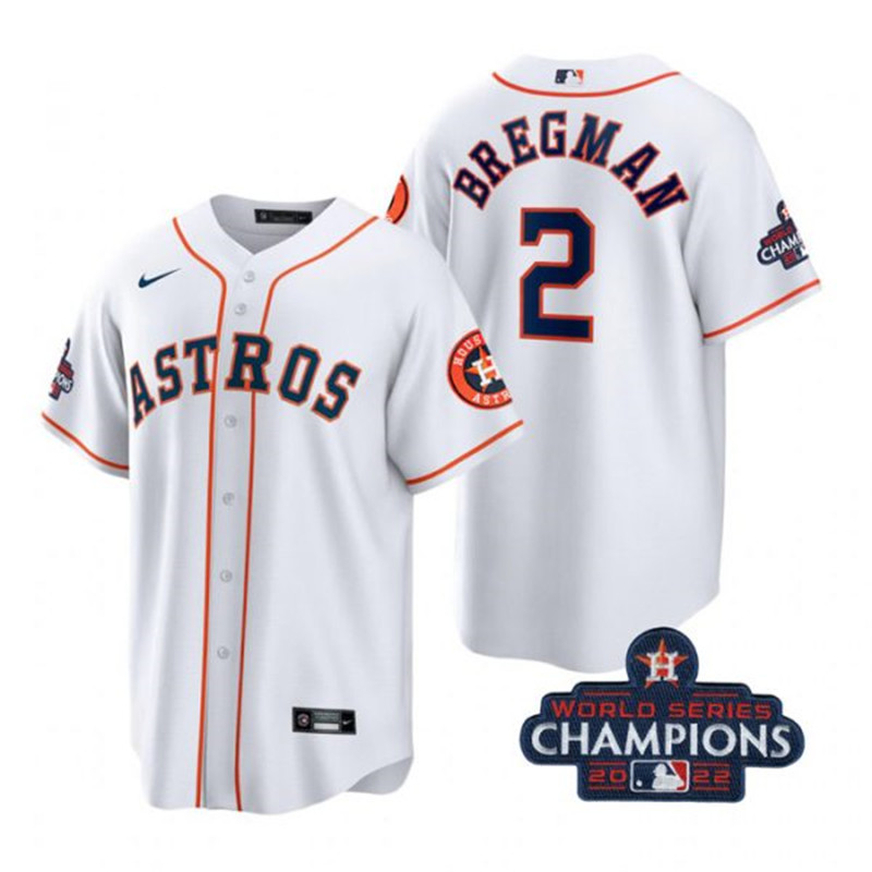 Astros #2 Alex Bregman White 2022 World Series Champions Cool Base Jersey->houston astros->MLB Jersey