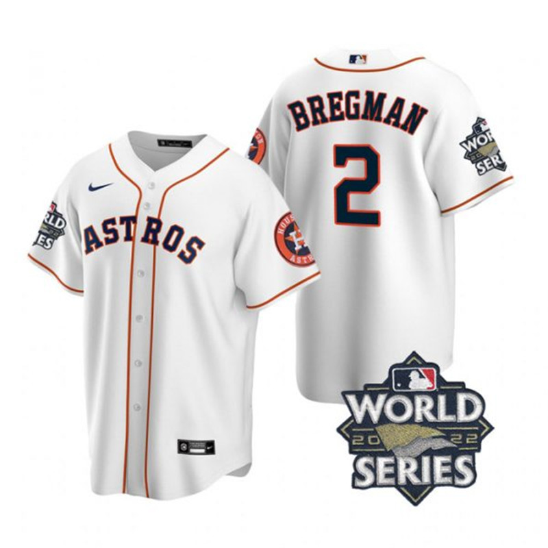 Astros #2 Alex Bregman White Nike 2022 World Series Cool Base Jersey->houston astros->MLB Jersey