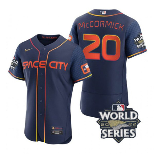 Astros #20 Chas Mccormick Navy Nike 2022 World Series City Connect Flexbase Jersey->houston astros->MLB Jersey